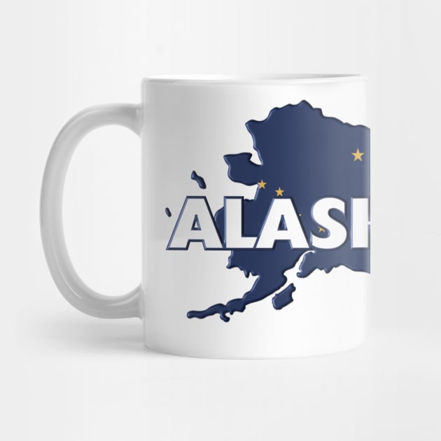 Alaska Colored State Print by m2inspiration